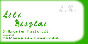 lili miszlai business card